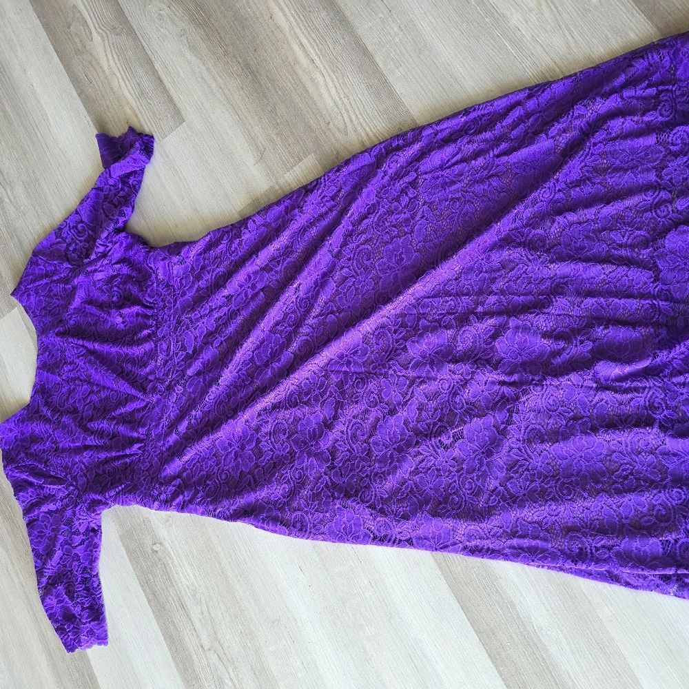 Elegant Purple Lace Gown